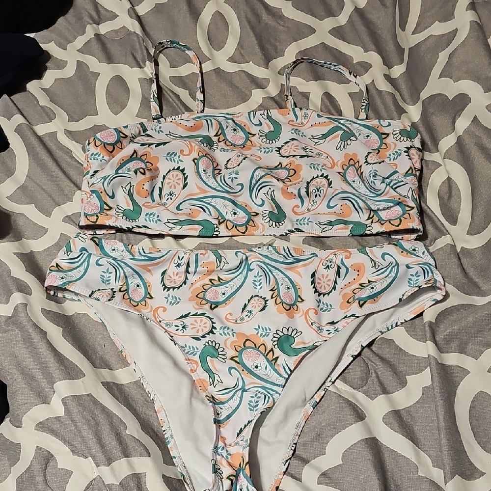 Colorful Paisley Print Bikini